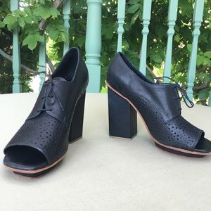 Rachel Comey black leather block heel sandals